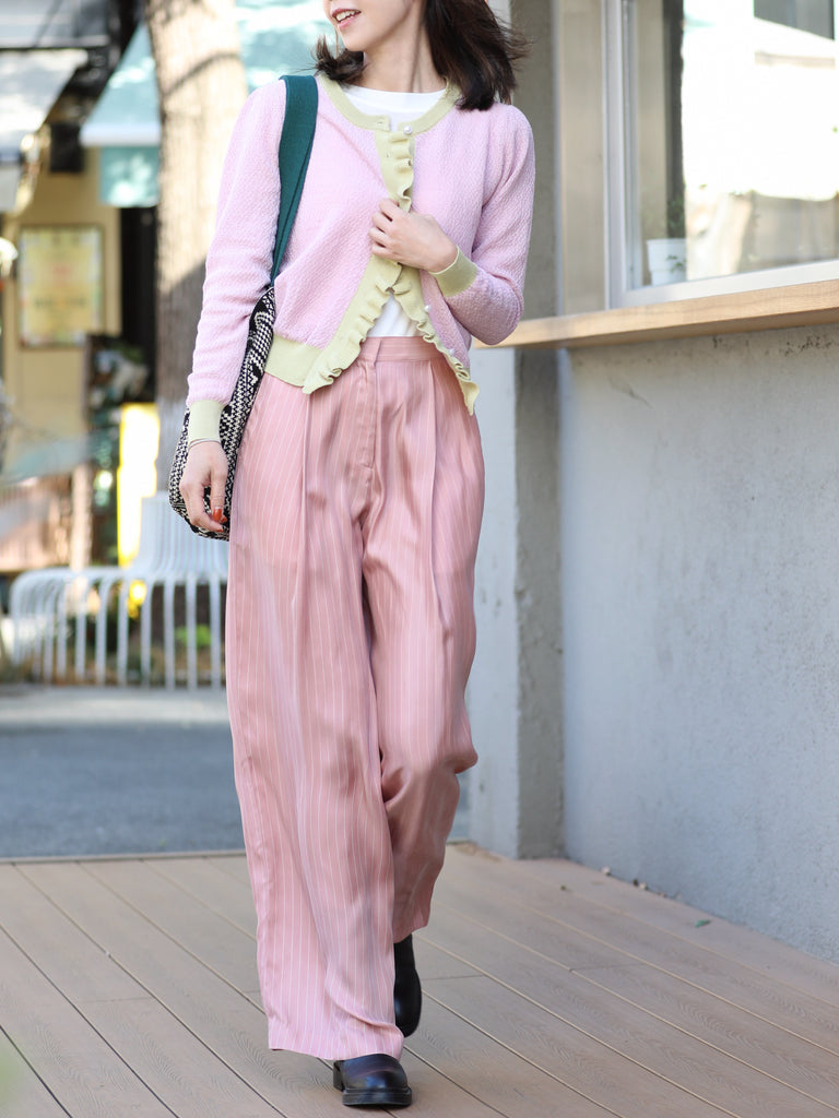 Geometric Pattern Contrast Border Knitted Everyday Tote