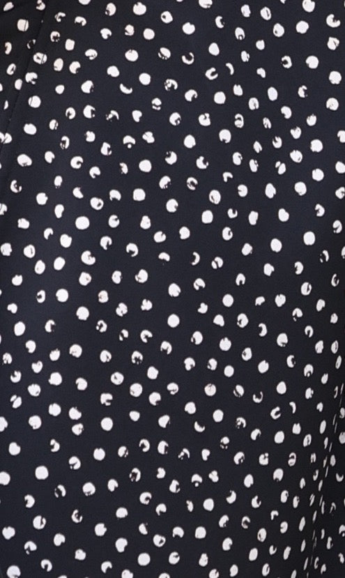 Dot Print V-neck Ruched Hem High/low Flowly Dress