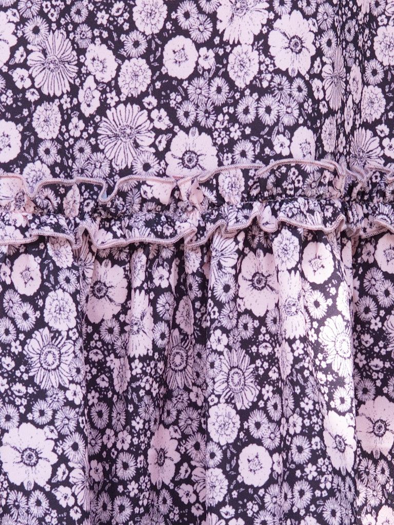 Mono Meadow Ruffle Tiers Chiffon Airy Maxi Skirt