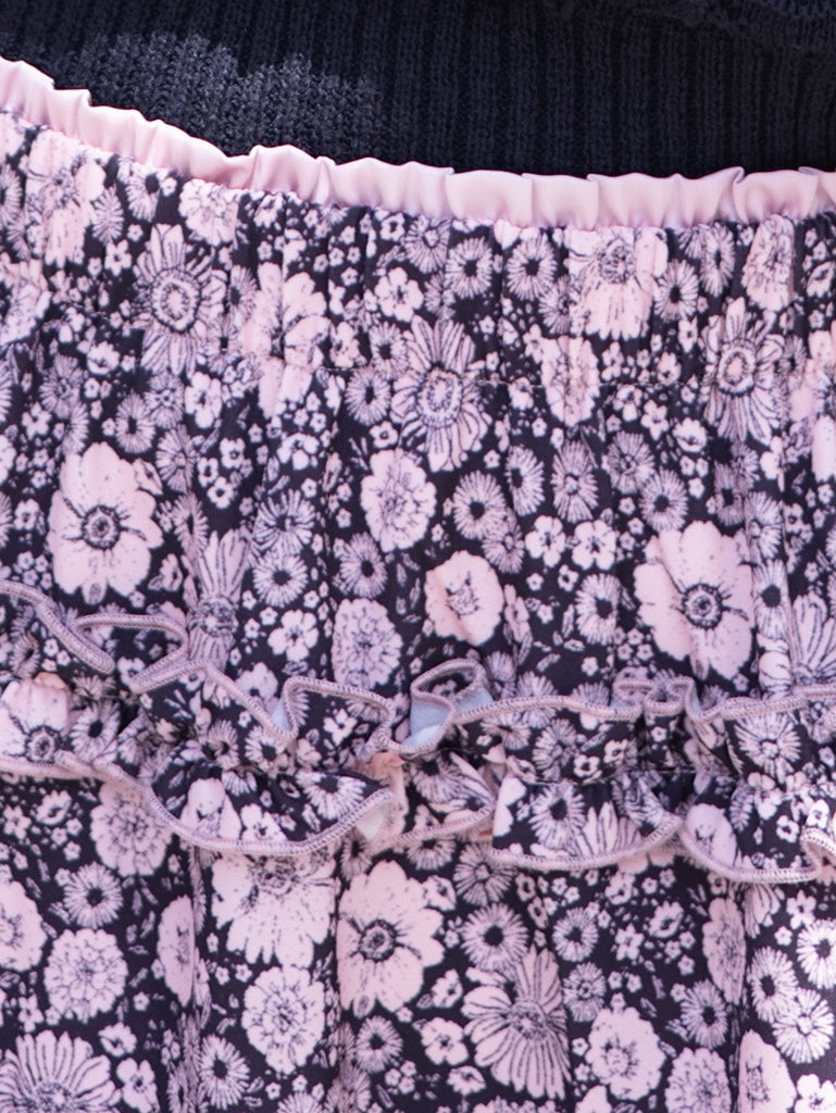 Mono Meadow Ruffle Tiers Chiffon Airy Maxi Skirt