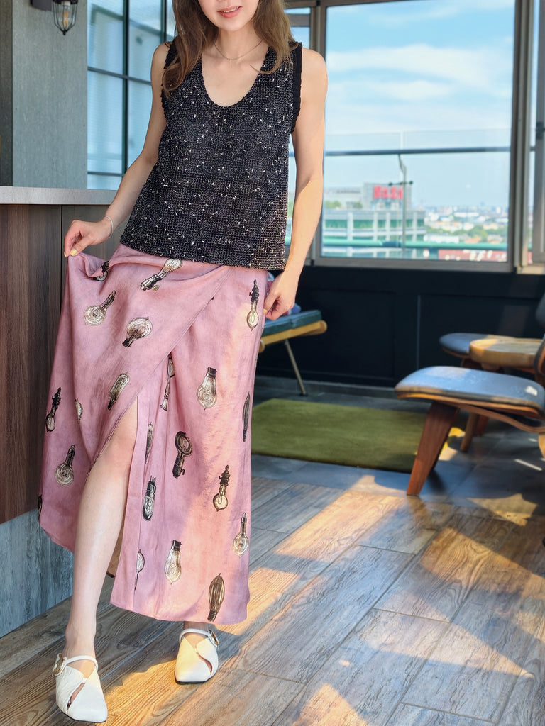 Onyx Lustre Weave Silk-Trim Layered Textured Sleeveless Top