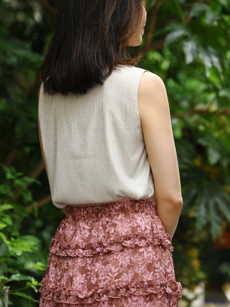 Silver Grey Round Neck Breezy Breezy Tank