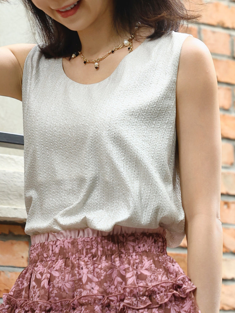 Silver Grey Round Neck Breezy Breezy Tank