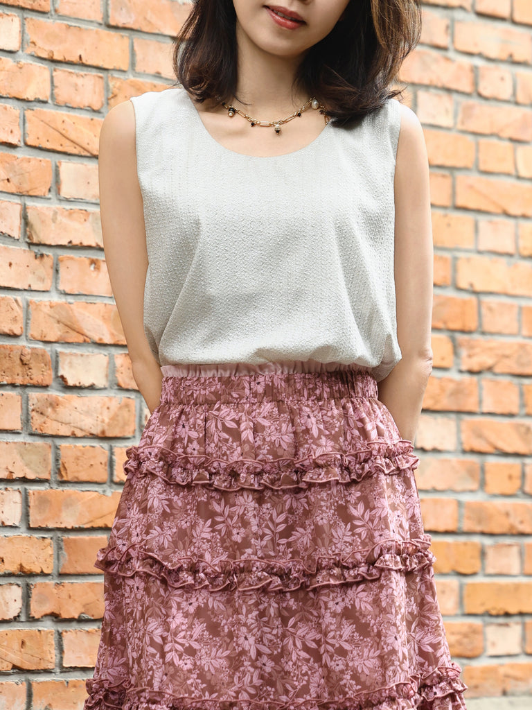 Silver Grey Round Neck Breezy Breezy Tank