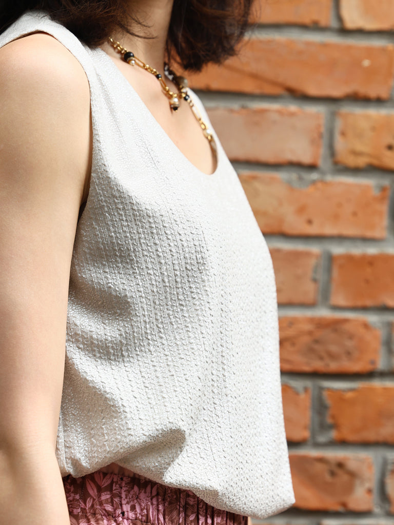 Silver Grey Round Neck Breezy Breezy Tank
