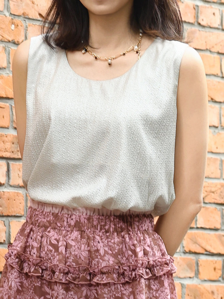 Silver Grey Round Neck Breezy Breezy Tank