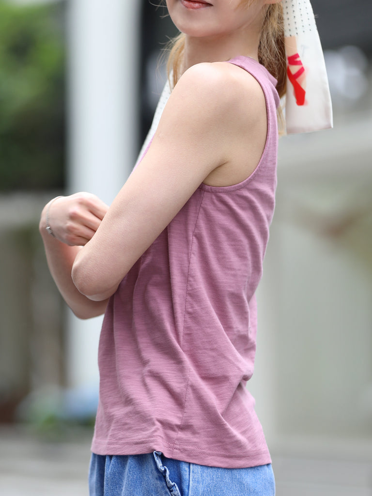 Violet Ash Sleeveless Soft Drape Layering Tank Top