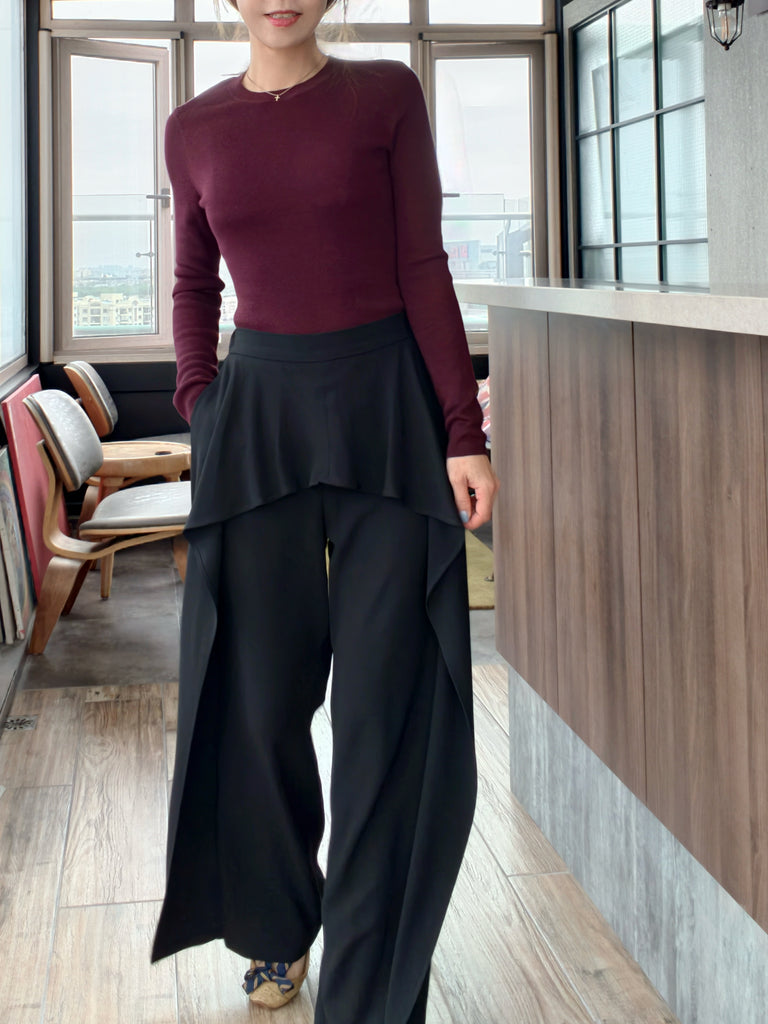 Cherry Burgundy Pure Merino Wool Signature Essential Jumper