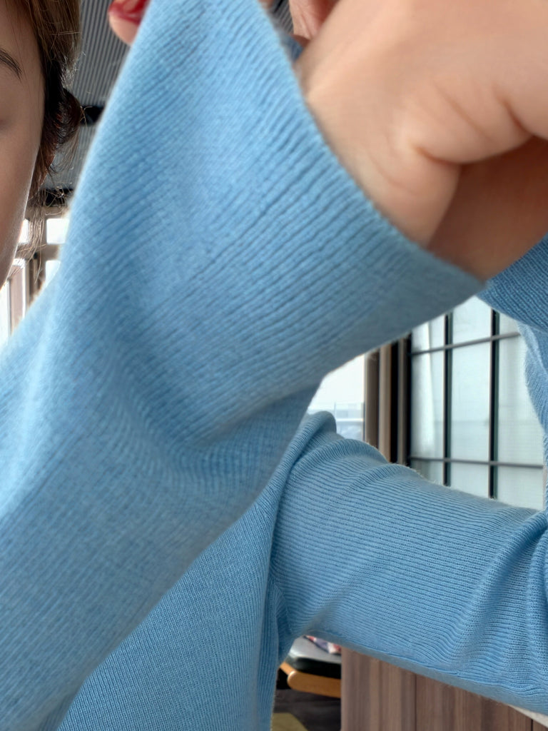 Bluebell Blue Pure Merino Wool Signature Essential Jumper