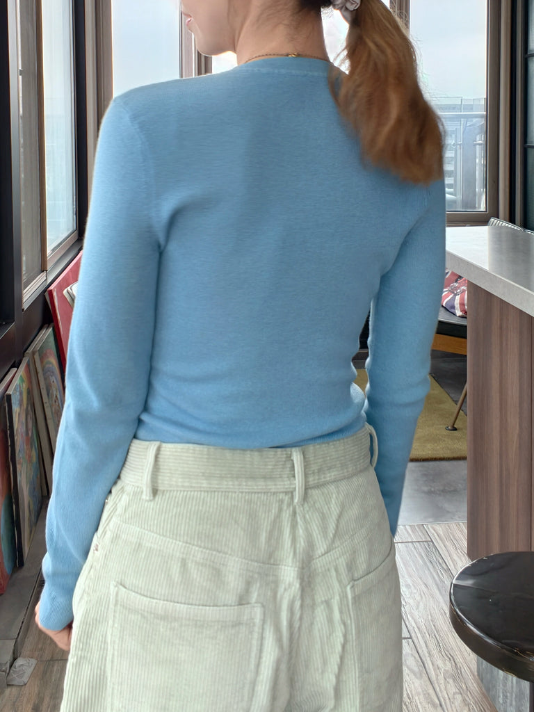 Bluebell Blue Pure Merino Wool Signature Essential Jumper