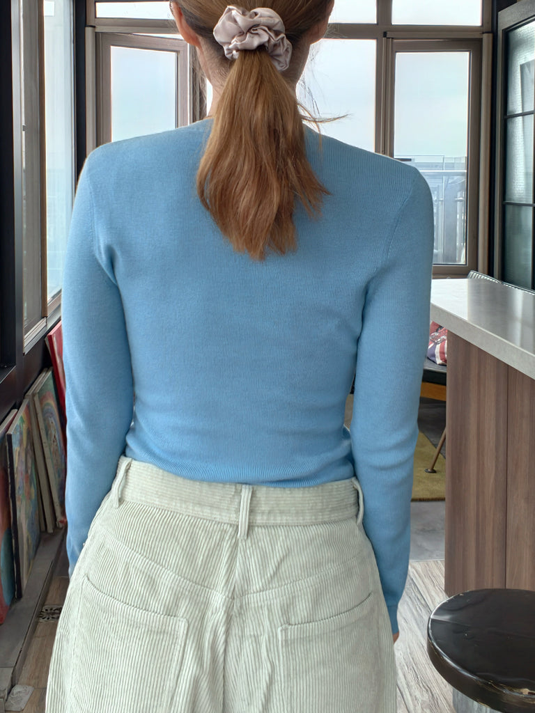 Bluebell Blue Pure Merino Wool Signature Essential Jumper