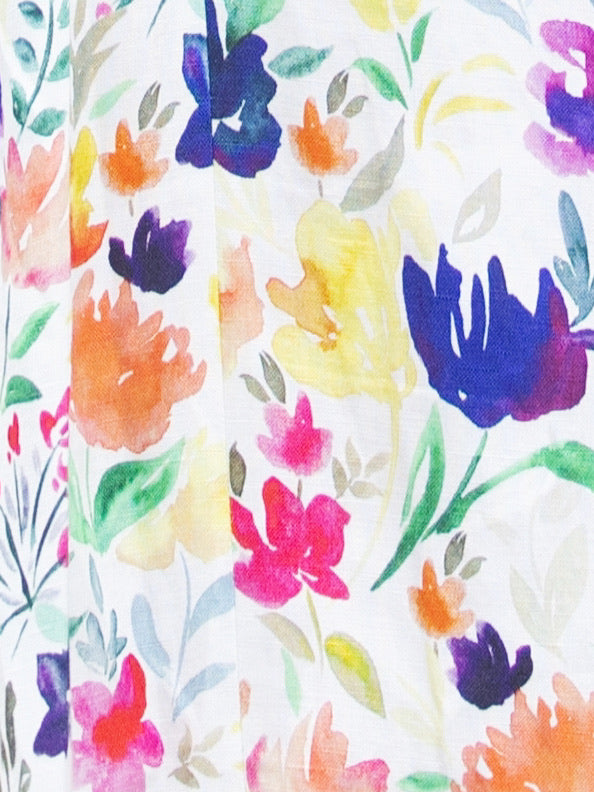 Floral Seam Detail Paneled A-Line Maxi High/ Low Skirt