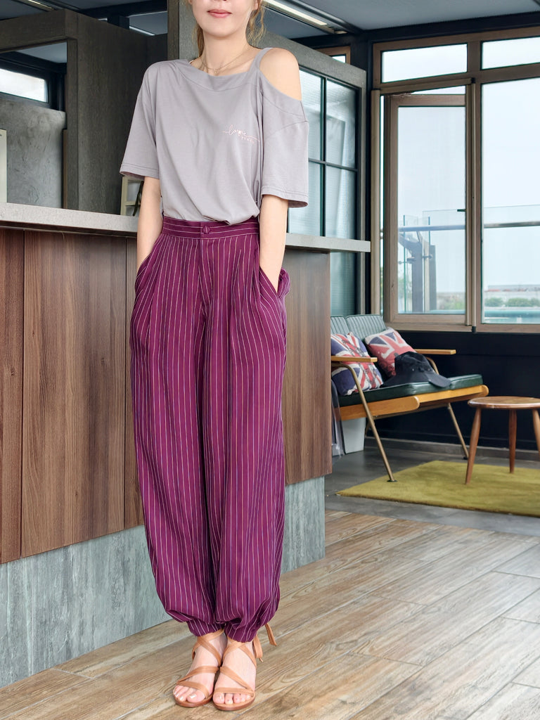Grey Asymmetric Cold Shoulder "Love TYNVIE" Logo Tee