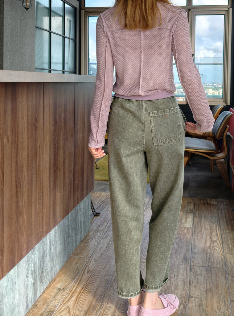 Lilac Delicate Diamond Lattice Knit Unique Button Cardigan