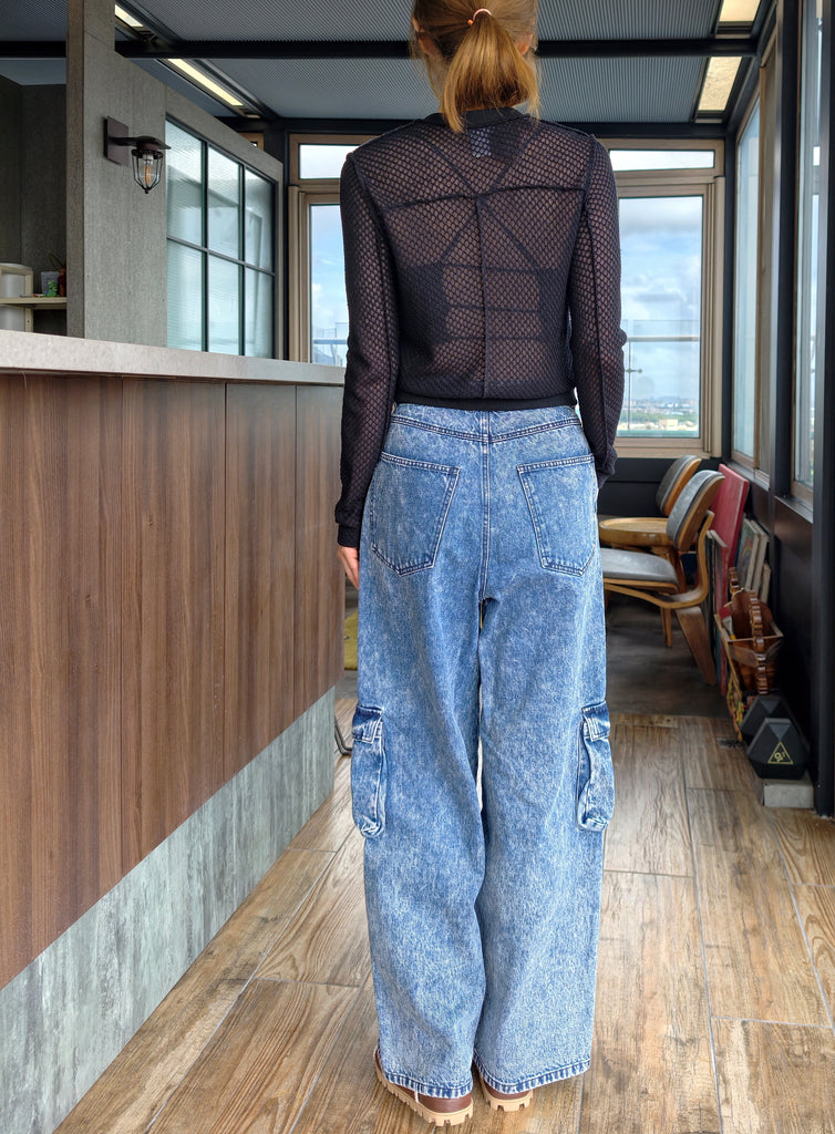 Black Delicate Diamond Lattice Knit Unique Button Cardigan