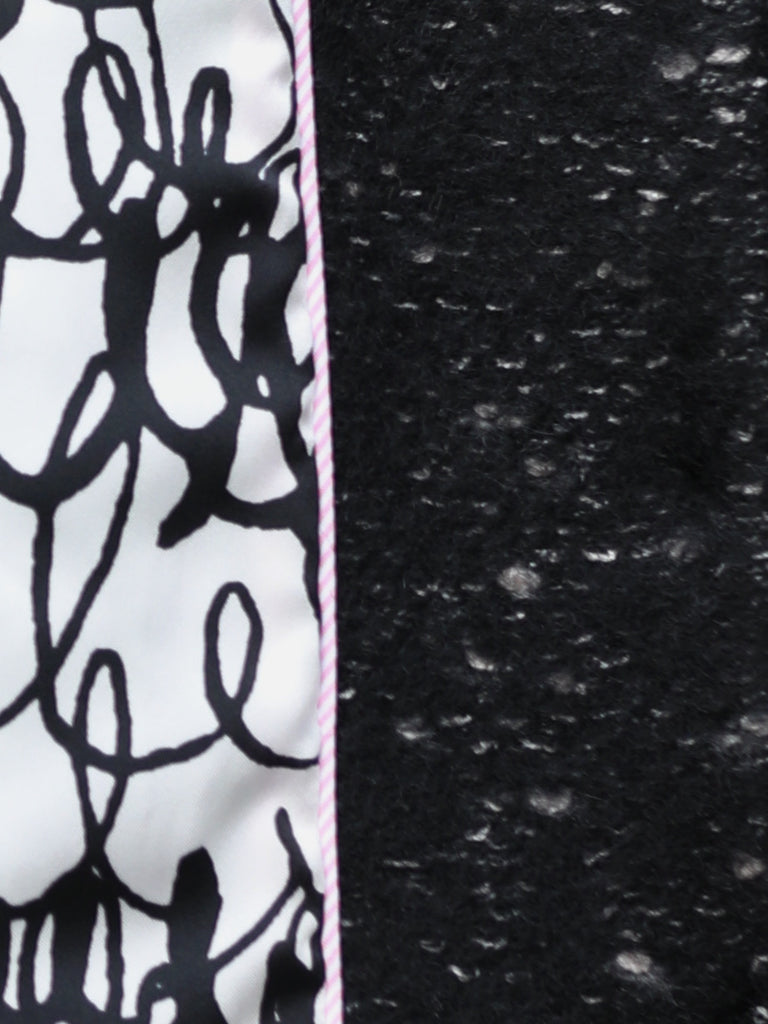 Black Freckle Bouclè Wool Scalloped Trim Patch Pocket Jacket