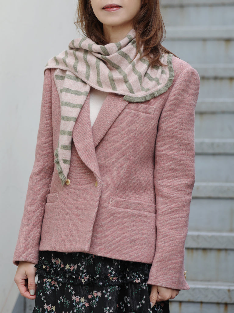 Rose Pink Double-Breasted Woollen Tailored Blazer