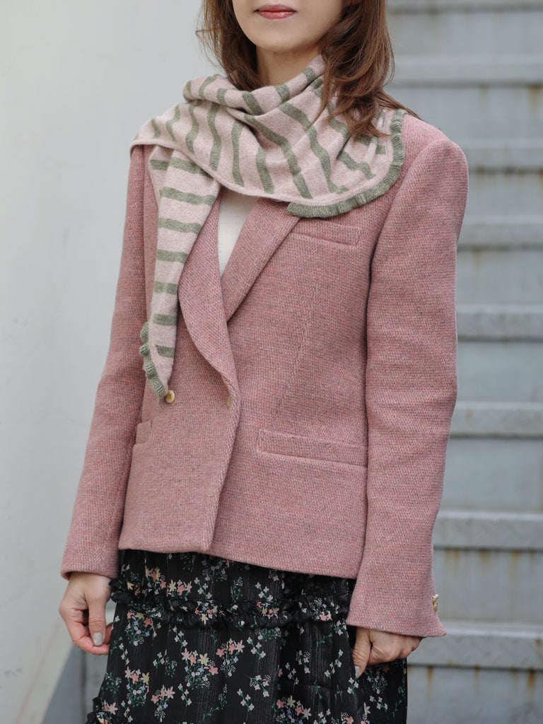 Rose Pink Double-Breasted Woollen Tailored Blazer