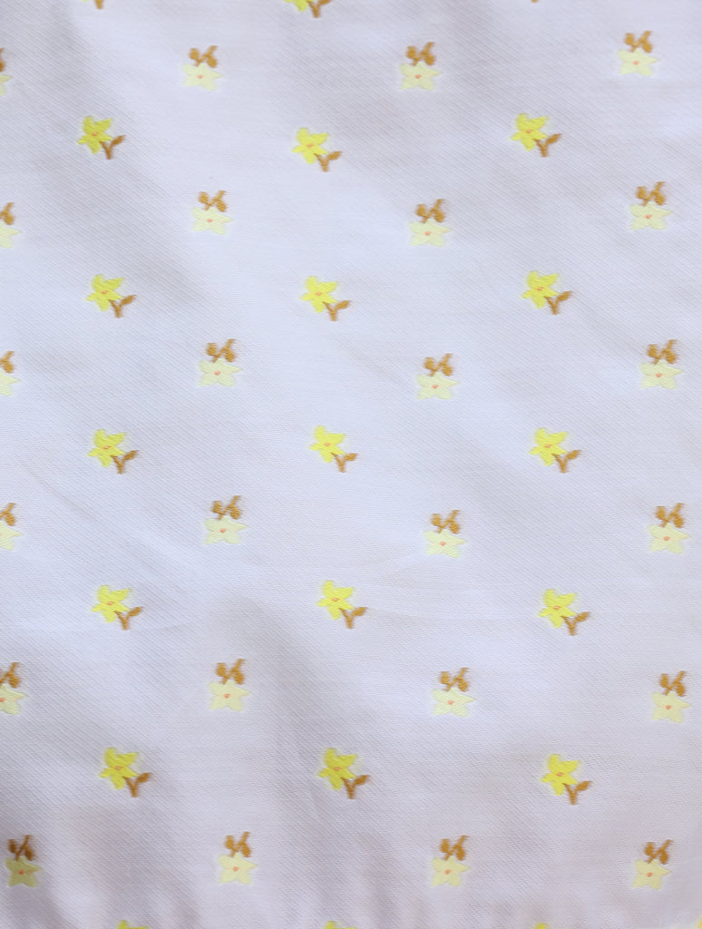 Yellow Flowers Tie-bow Shoulder Sleeveless Utility Jacket