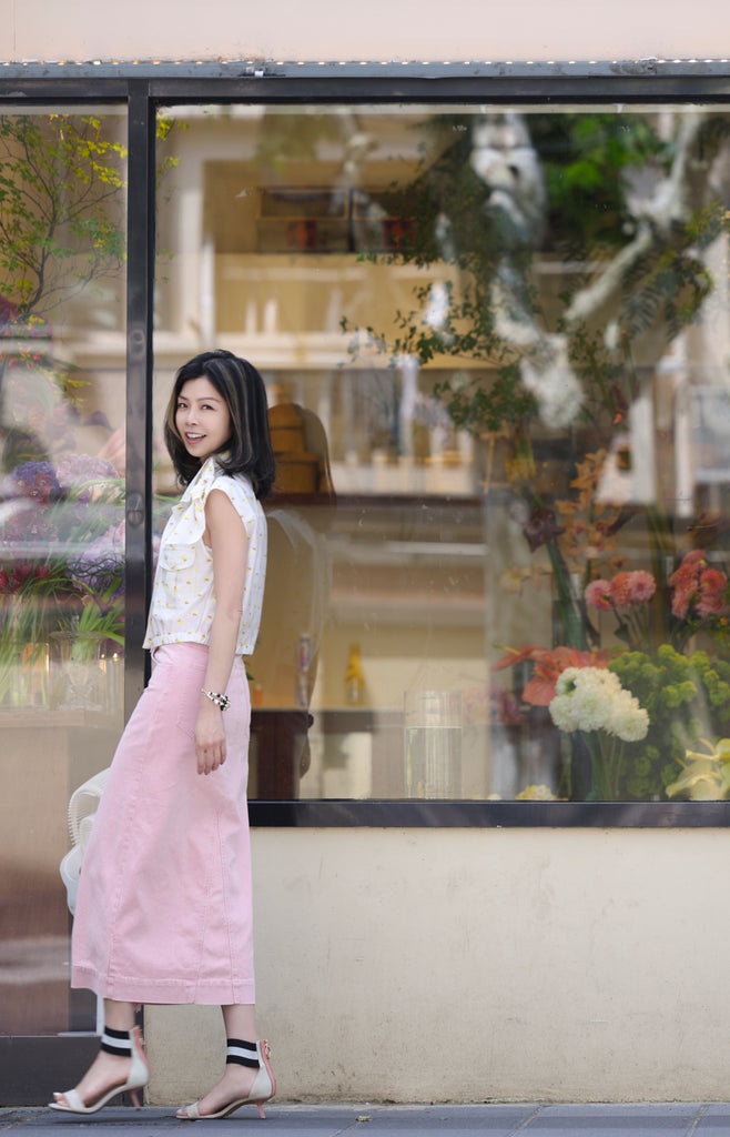 Yellow Flowers Tie-bow Shoulder Sleeveless Utility Jacket
