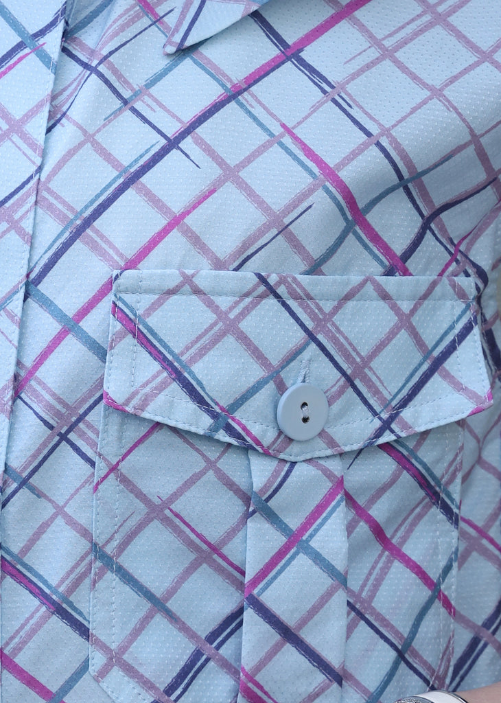 Check Print Tie-bow Shoulder Sleeveless Utility Jacket