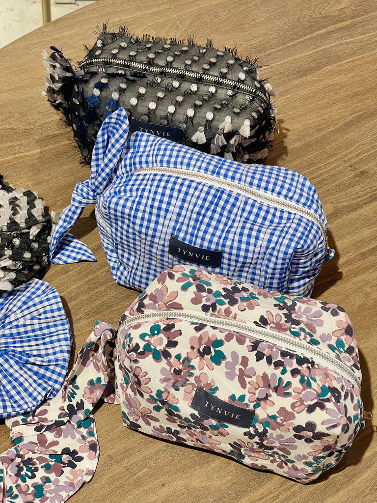 Painterly Floral Knotted Bow Boxy Pouch & Scrunchie Duo