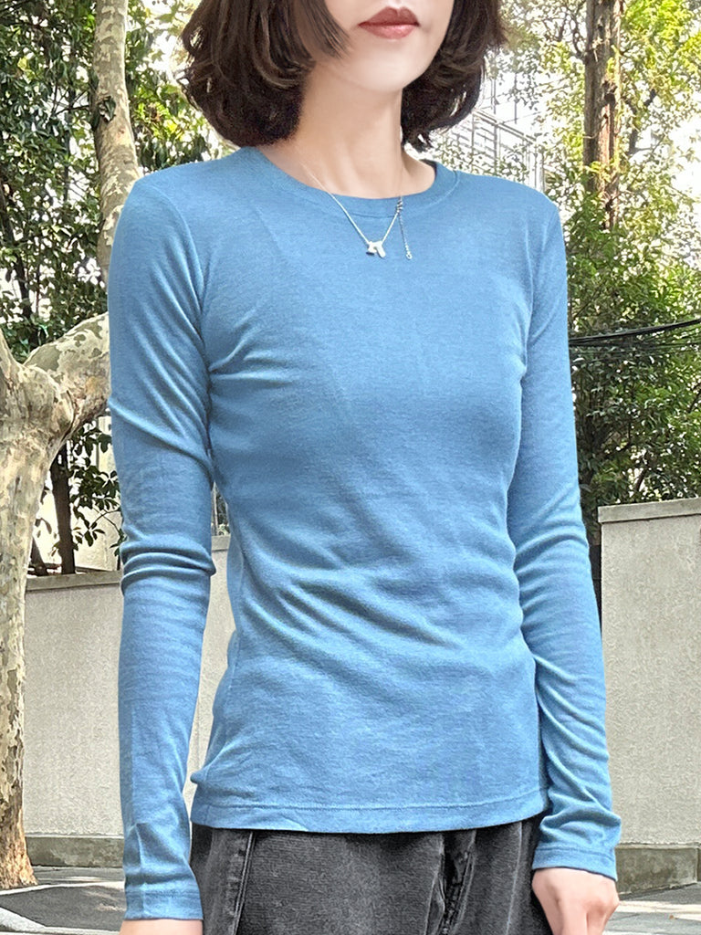 Soft Sky Blue Cotton Rayon Blend Essential Jumper