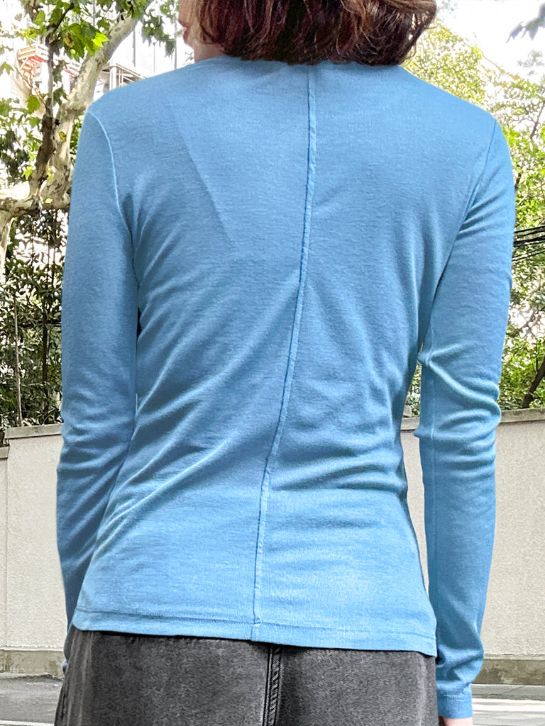 Soft Sky Blue Cotton Rayon Blend Essential Jumper