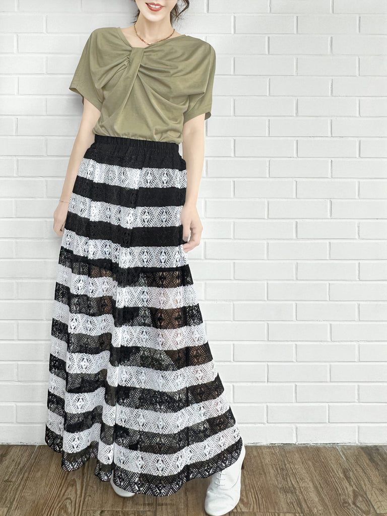 SPECIAL! Olive Green Bow Detail Front/ back 2-Way Tee