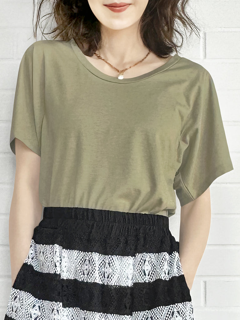 SPECIAL! Olive Green Bow Detail Front/ back 2-Way Tee