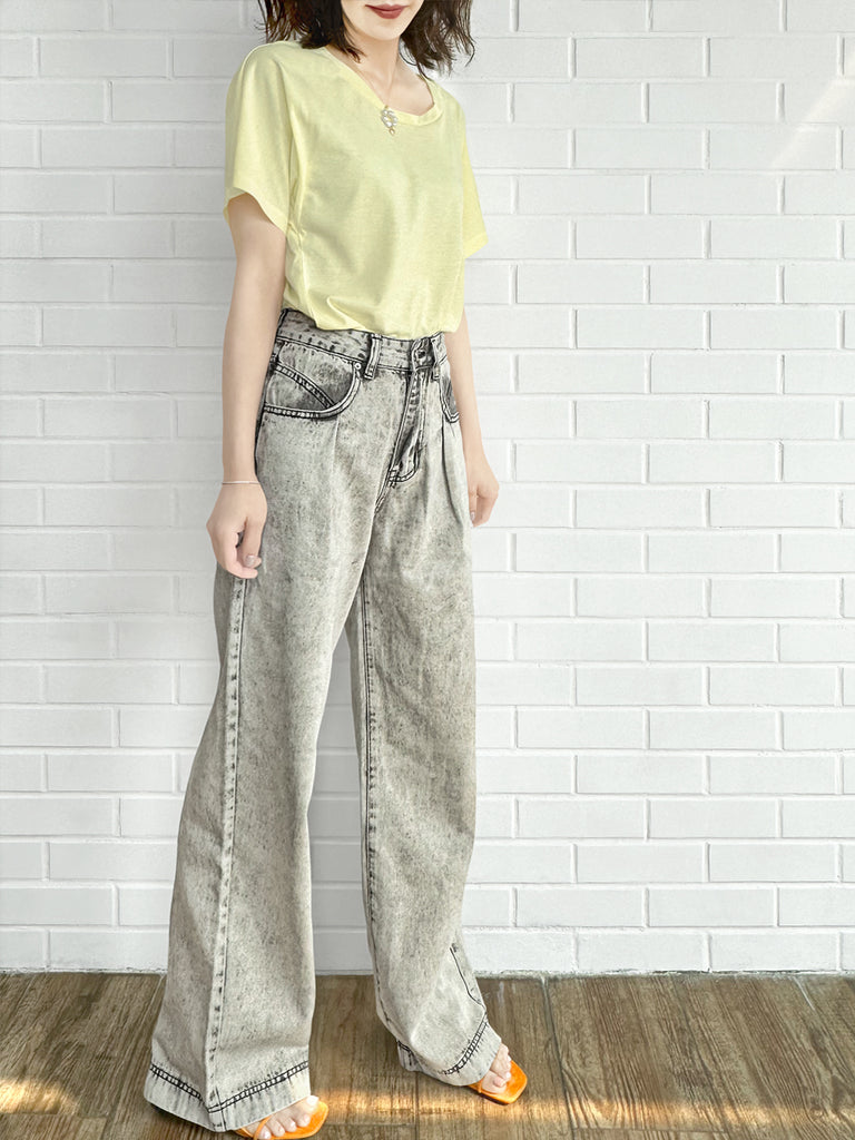 SPECIAL! Lemonade Yellow Bow Detail Front/ back 2-Way Tee