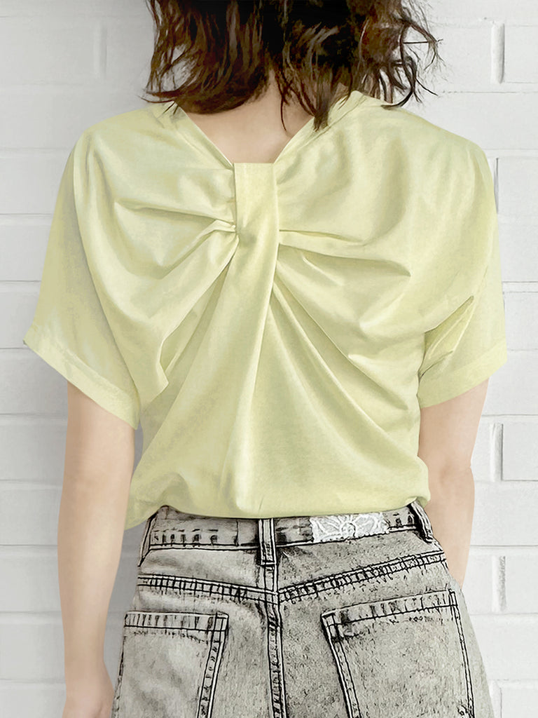 SPECIAL! Lemonade Yellow Bow Detail Front/ back 2-Way Tee