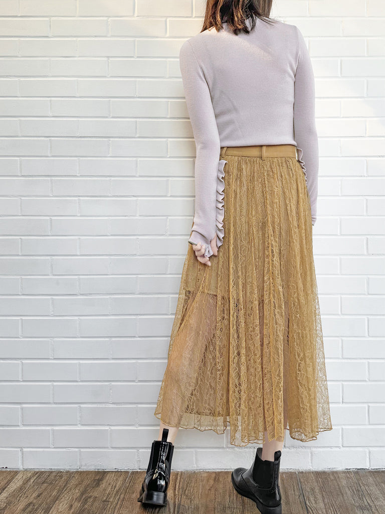 Surprise Sale! Grey Extra-long Ruffled Sleeve Wool Blend Jumper