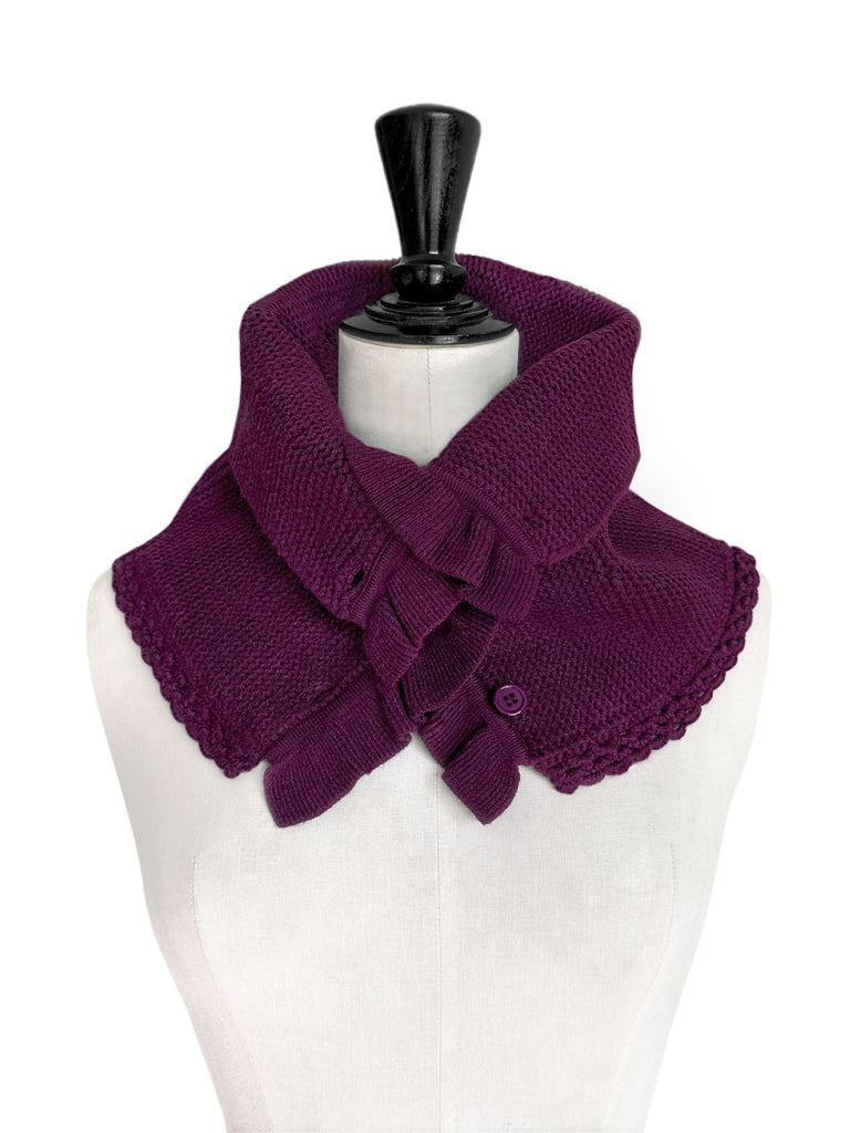Surprise Sale! Mulberry Crochet-Trimmed Ruffle A-lined Neck Warmer