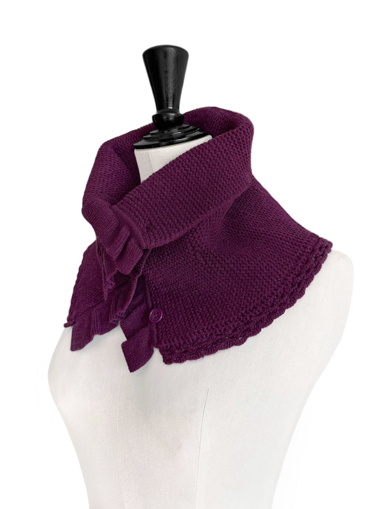 Surprise Sale! Mulberry Crochet-Trimmed Ruffle A-lined Neck Warmer