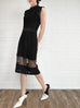 Black Lace Sultry Slim Fit Knee-Length Dress