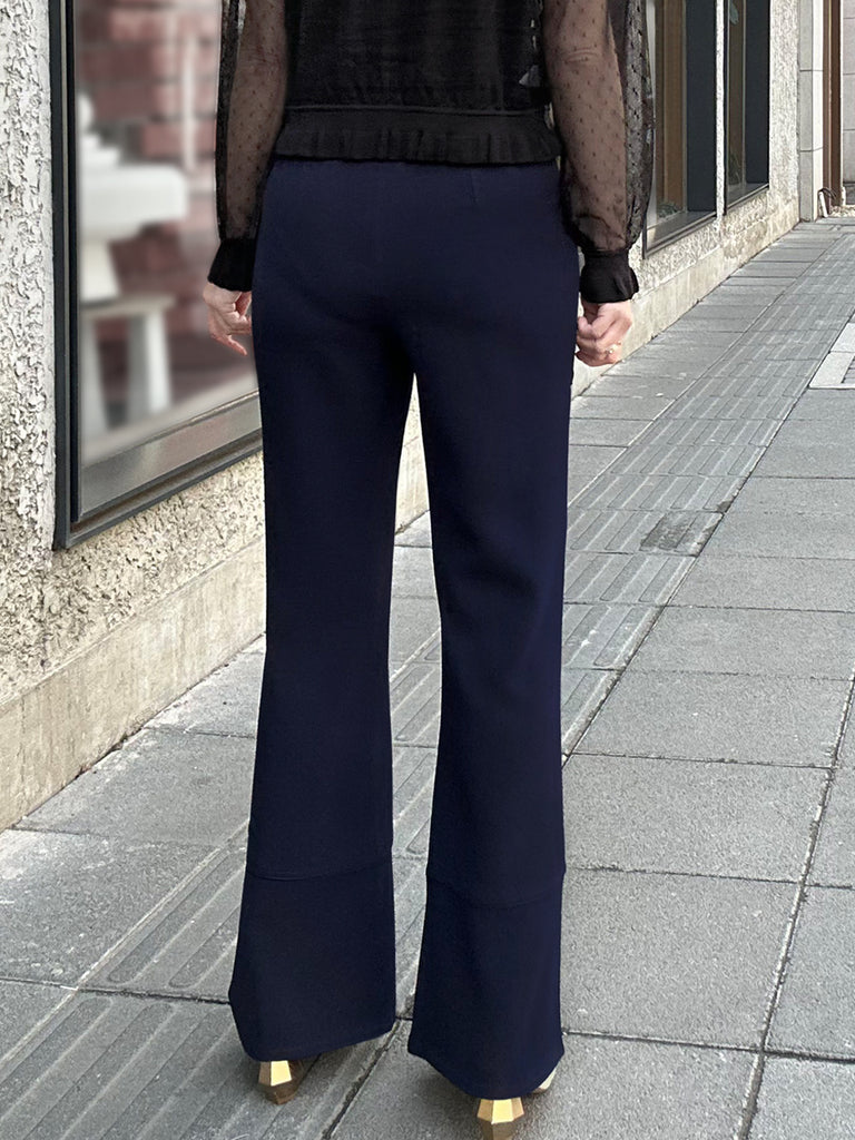 Modern Navy Patch Pocket Tonal Stitch Canvas Pants