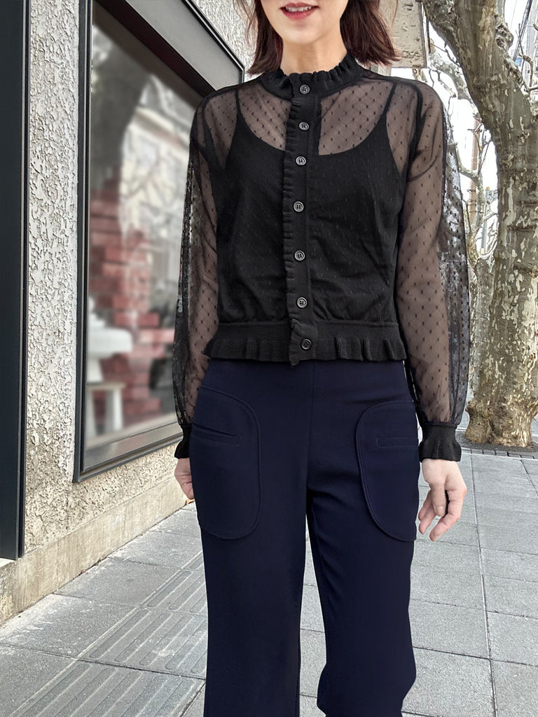 Modern Navy Patch Pocket Tonal Stitch Canvas Pants