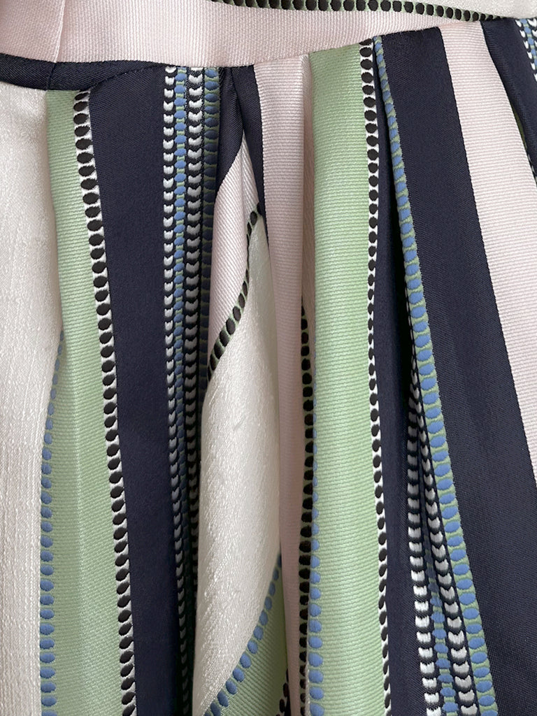 Final Sale! Pastel Stripes Tie-Waist Tiered High/Low Skirt