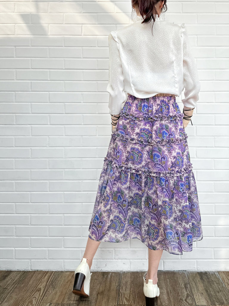 Surprise Sale! Dotty Patch Knitted Tie Cuffs Ruffle Blouse