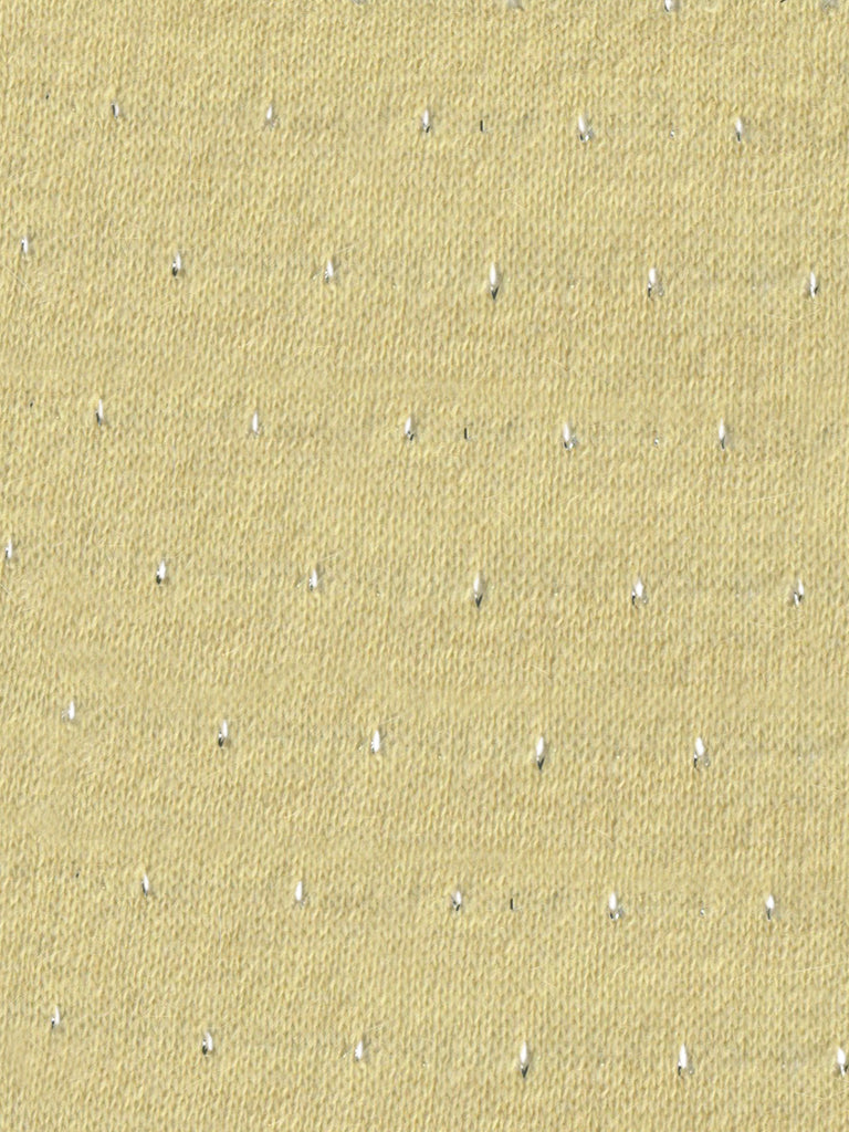 Surprise Sale! Yellow Lurex Round Collar Pleated Shoulder Knit Top