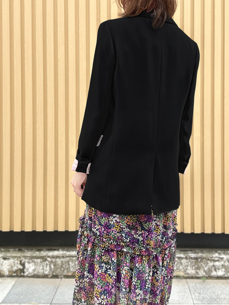 Final Sale! Black Patch Pocket Single Button Longline Blazer