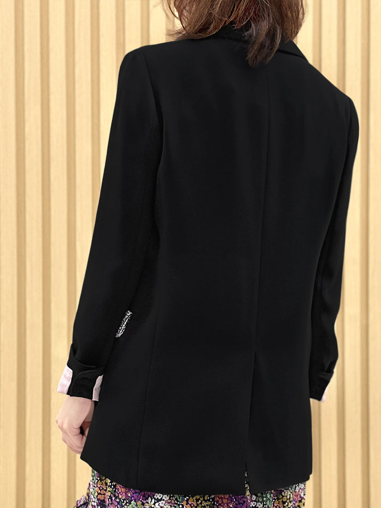 Final Sale! Black Patch Pocket Single Button Longline Blazer