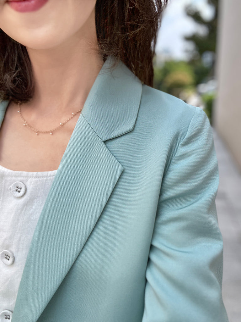 Final Sale! Green Patch Pocket Single Button Longline Blazer