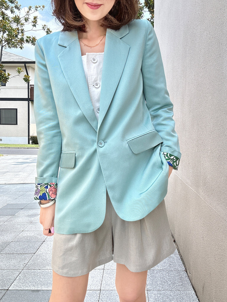 Final Sale! Green Patch Pocket Single Button Longline Blazer