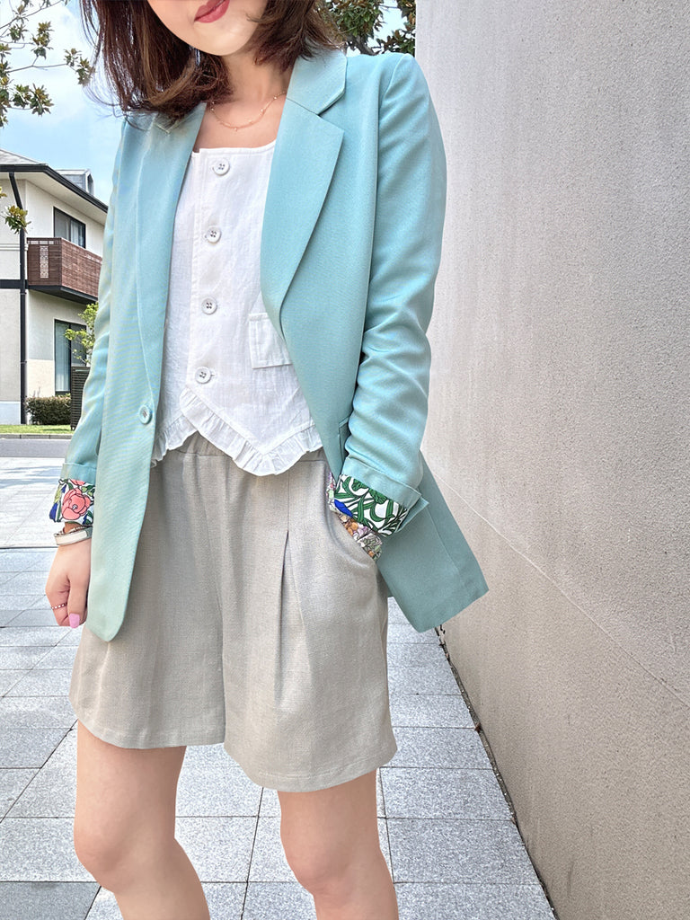 Final Sale! Green Patch Pocket Single Button Longline Blazer