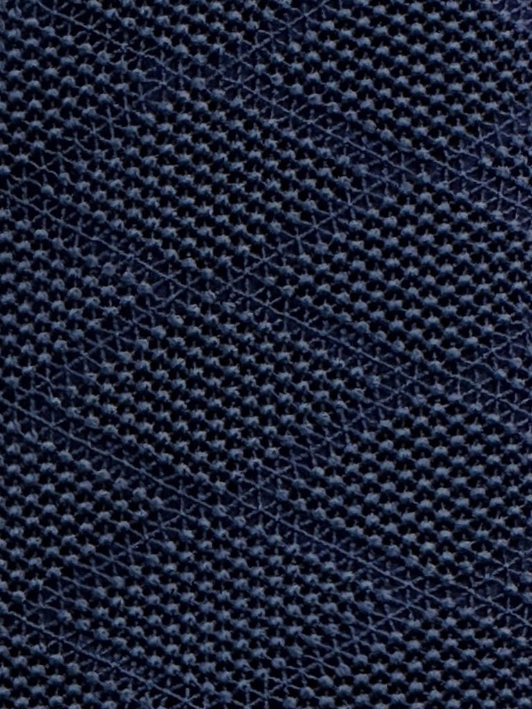 Navy Textured Cotton Lace Ruffled Tulle Trim Shell