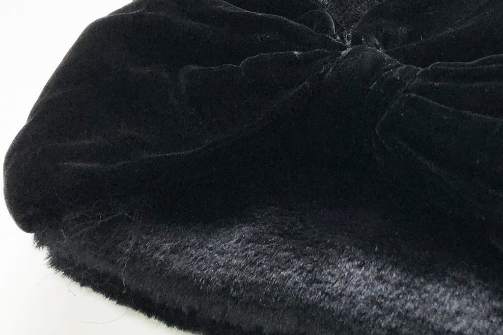 Last Chance! Black Furry Velvety Black Bow Pouch