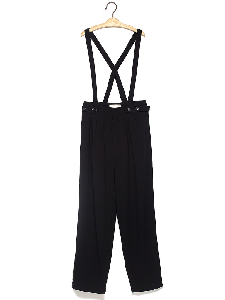 Black High Rise Loose-fit Suspender Pants