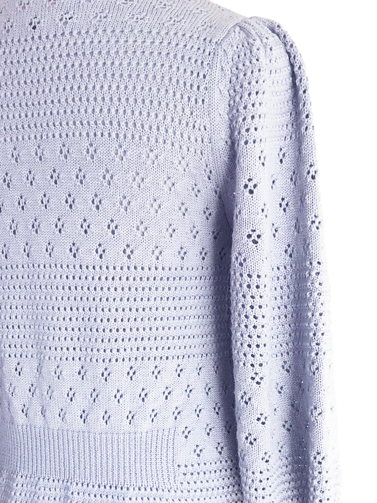 Final Sale! Lilac Mixed Stitches Cashmere Blended Longline Cardigan
